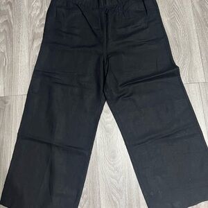 H&M Black Wide-Leg / Straight Pants Women’s Large Elastic Waist